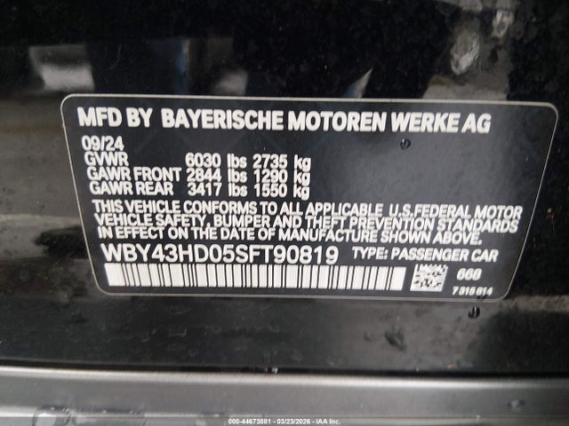 WBY43HD05SFT90819 BMW I4 Gran Coupe Xdrive40
