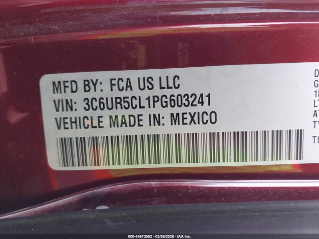 Продажа на аукционе авто 2023 Ram 2500, vin: 3C6UR5CL1PG603241, номер лота: 44673952