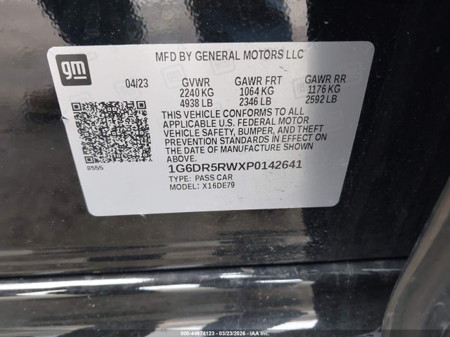 2023 Cadillac Ct5-v V-series მანქანა იყიდება აუქციონზე, vin: 1G6DR5RWXP0142641, აუქციონის ნომერი: 44674123