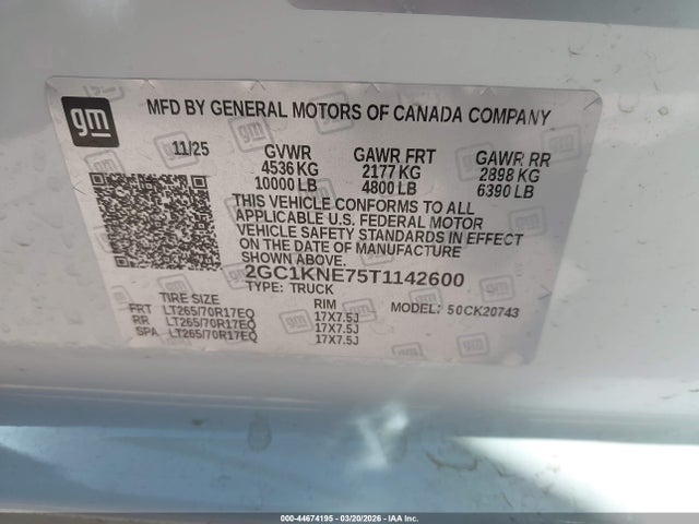 2GC1KNE75T1142600 Chevrolet SILVERADO 2500HD