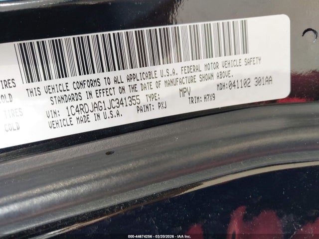 2018 DODGE DURANGO 1C4RDJAG1JC341355 Photo 8