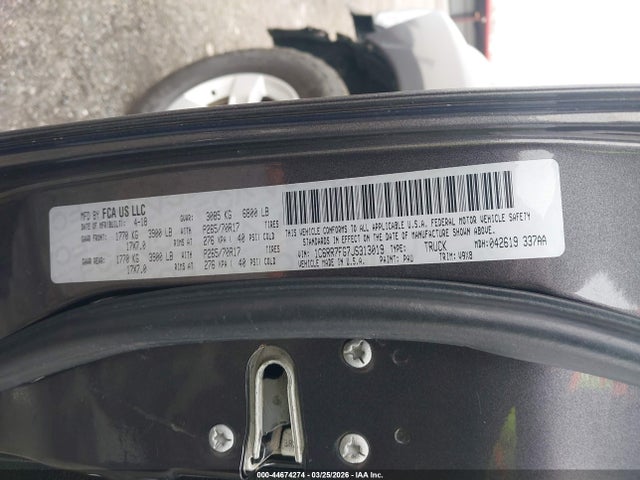 44674274 :رقم المزاد ، 1C6RR7FG7JS313019 vin ، 2018 Ram 1500 Tradesman  4x4 6'4 Box مزاد بيع