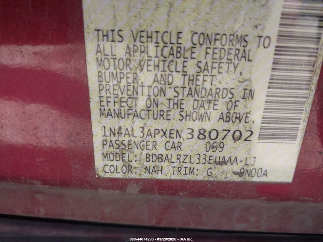 Nissan Altima 2.5 S 2014 1N4AL3APXEN380702 Image 9