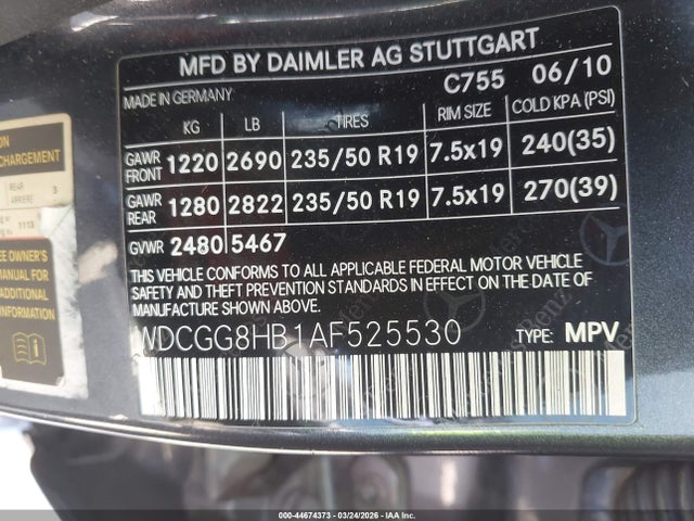 Aukcja sprzedaży 2010 Mercedes-benz Glk 350 4matic, vin: WDCGG8HB1AF525530, numer aukcji: 44674373