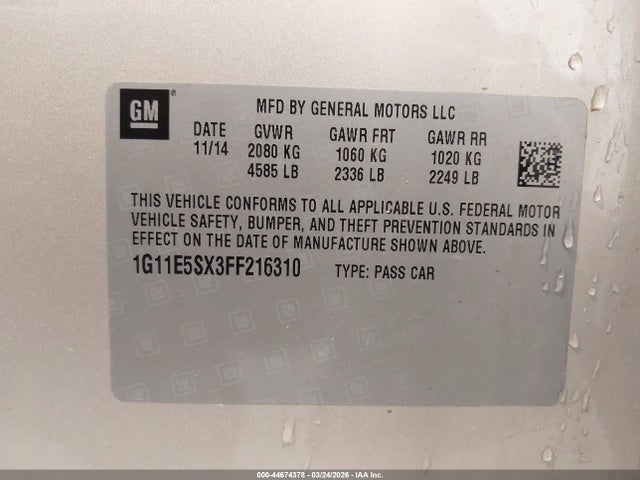 Chevrolet Malibu 3lt 2015 1G11E5SX3FF216310 Image 9