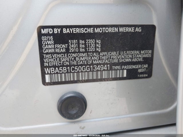 2016 BMW 535I WBA5B1C50GG134941 Photo 8
