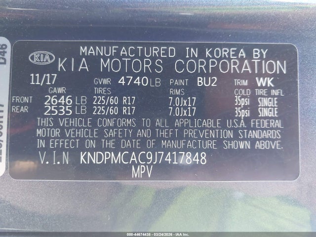 KIA Sportage Lx 2018 KNDPMCAC9J7417848 Image 9