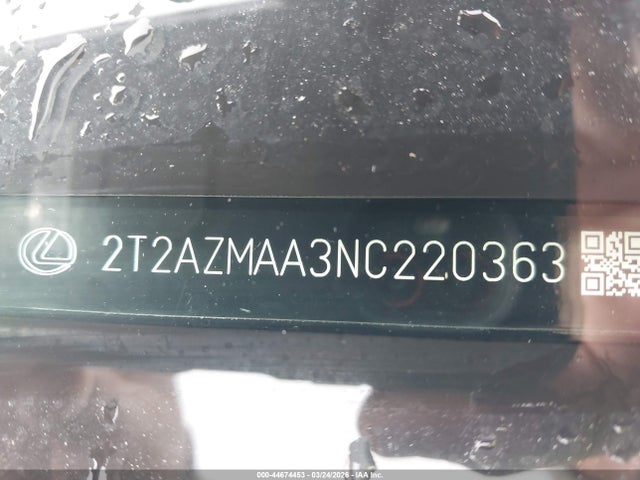 Aukcja sprzedaży 2022 Lexus Rx 350, vin: 2T2AZMAA3NC220363, numer aukcji: 44674453
