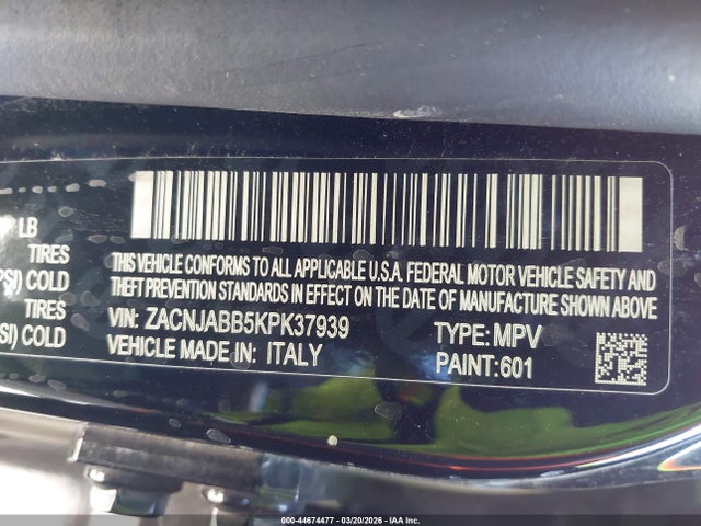 ZACNJABB5KPK37939 Jeep Renegade Latitude Fwd