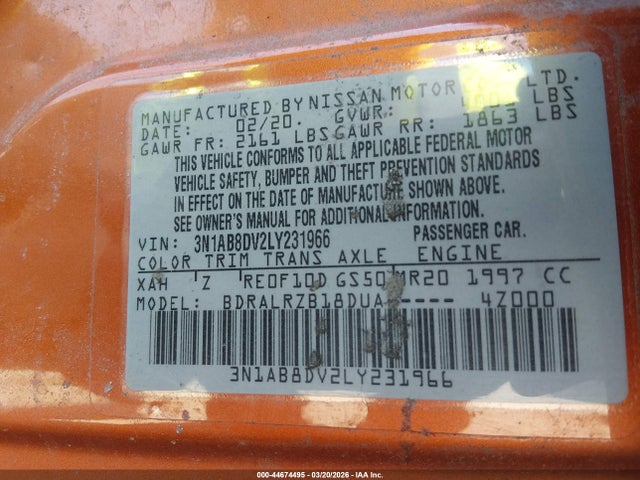 Nissan Sentra Sr Xtronic Cvt 2020 3N1AB8DV2LY231966 Image 9