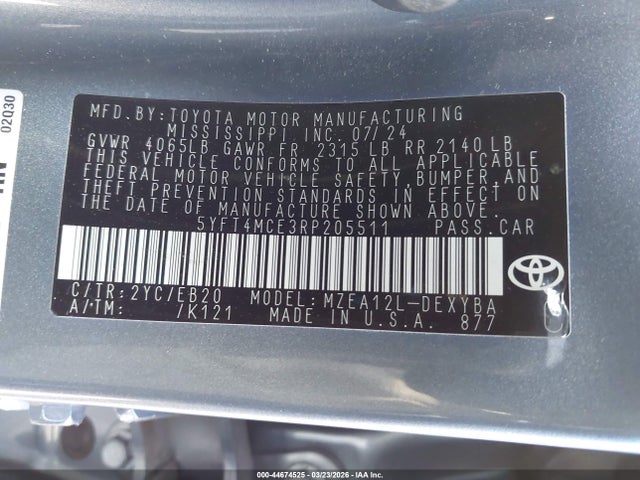Toyota Corolla Xse 2024 5YFT4MCE3RP205511 Image 9