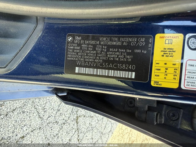 2010 BMW 528I WBANV1C55AC158240 Photo 8