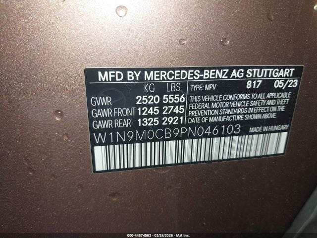W1N9M0CB9PN046103 Mercedes-Benz Eqb 250 Suv