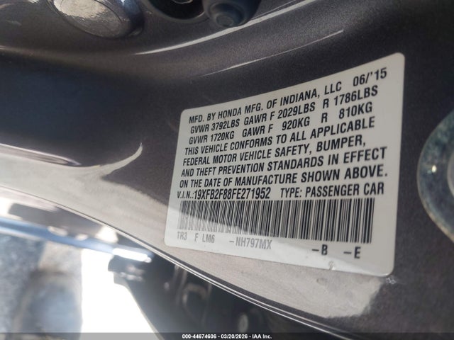 Honda CIVIC EX 2015 19XFB2F88FE271952 Image 9
