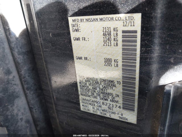 2012 NISSAN MAXIMA 1N4AA5AP6CC822174 Photo 8