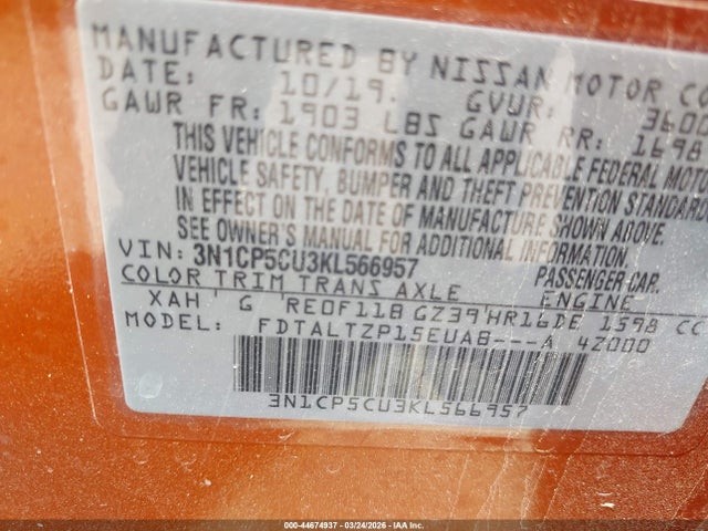 Nissan KICKS SR 2019 3N1CP5CU3KL566957 Image 9