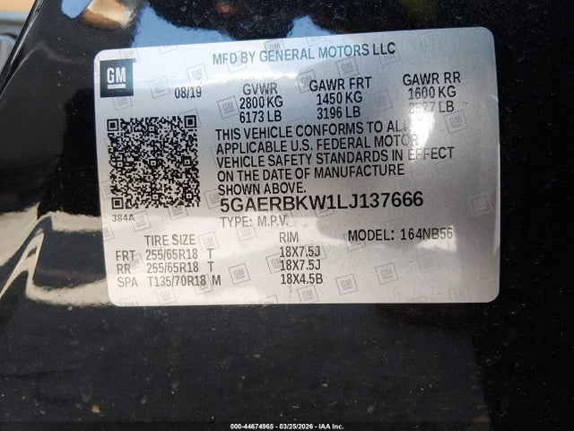 5GAERBKW1LJ137666 Buick Enclave Essence