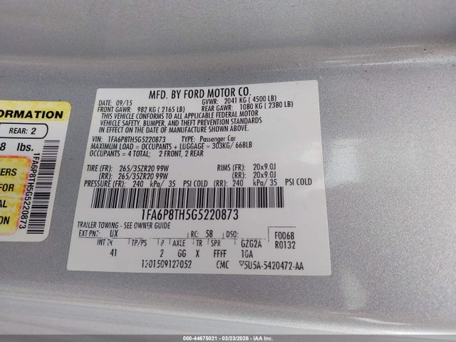 1FA6P8TH5G5220873 Ford Mustang Ecoboost