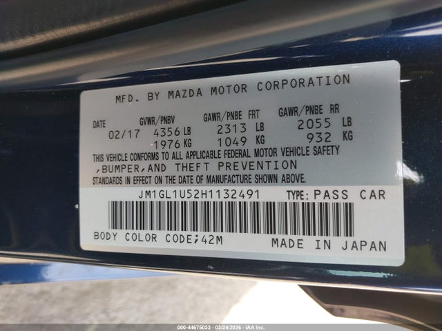 JM1GL1U52H1132491 Mazda Mazda6 Sport
