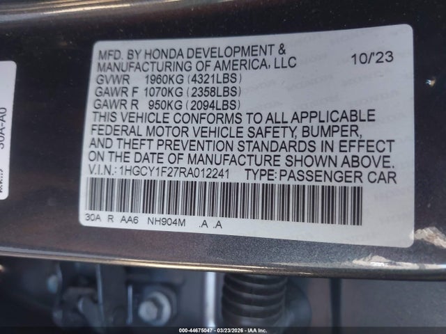 2024 HONDA ACCORD 1HGCY1F27RA012241 Photo 8