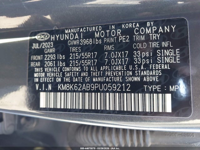 Hyundai Kona Sel 2023 KM8K62AB9PU059212 Image 9