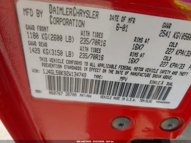 2002 JEEP LIBERTY 1J4GL58K92W134749 Photo 8