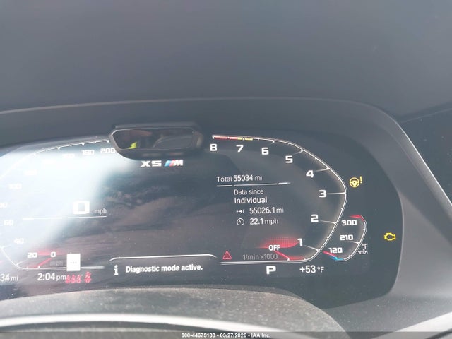 44675103 :رقم المزاد ، 5YMJU0C01N9J62542 vin ، 2022 Bmw X5 M مزاد بيع