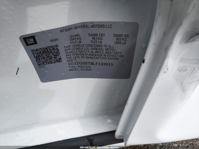 1G1ZG5ST8LF133915 Chevrolet Malibu Fwd Rs