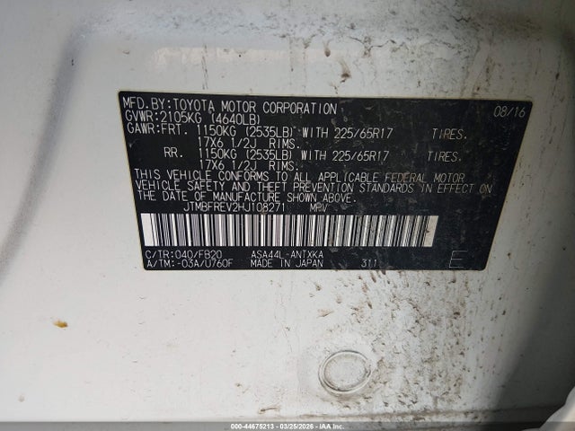 Toyota RAV4 LE 2017 JTMBFREV2HJ108271 Image 9