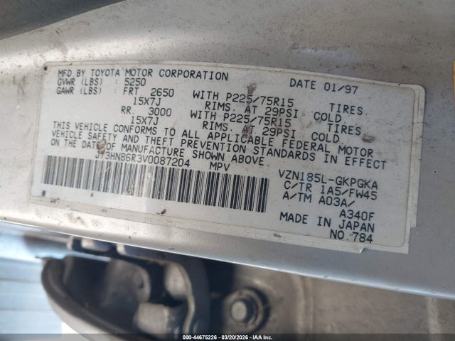 1997 TOYOTA 4RUNNER JT3HN86R3V0087204 Photo 8