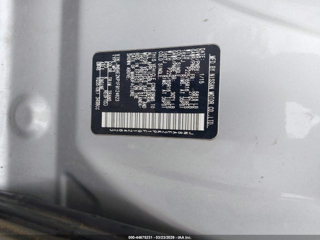 JN8AE2KP1F9124623 Nissan Quest Platinum/s/sl/sv