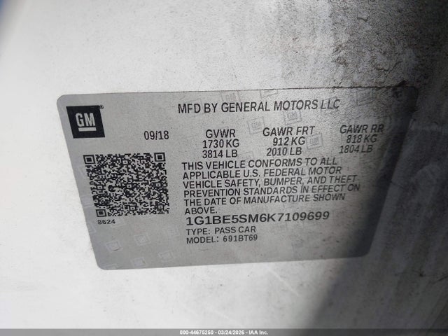 1G1BE5SM6K7109699 Chevrolet CRUZE LT