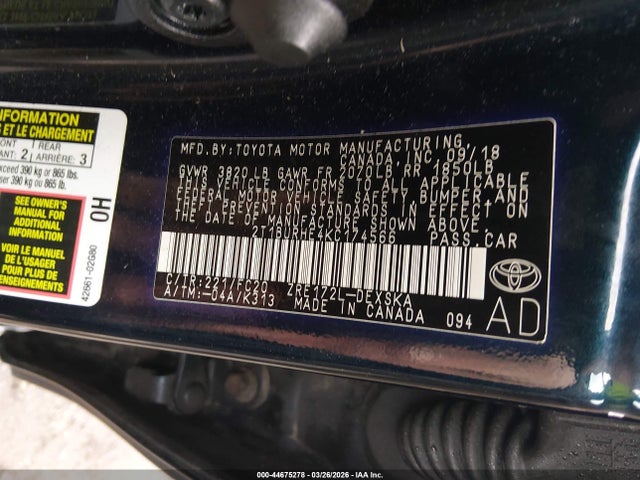 Toyota COROLLA SE 2019 2T1BURHE4KC174566 Image 9