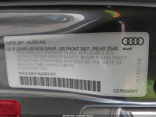2019 AUDI S4 WAUC4AF41KA053107 Photo 8