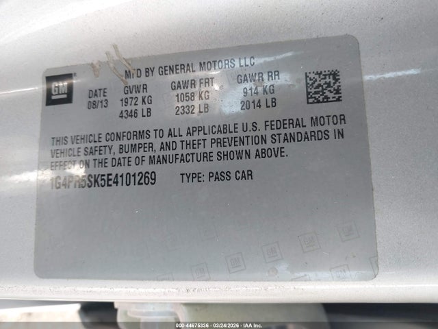 Aukcja sprzedaży 2014 Buick Verano Convenience Group, vin: 1G4PR5SK5E4101269, numer aukcji: 44675336