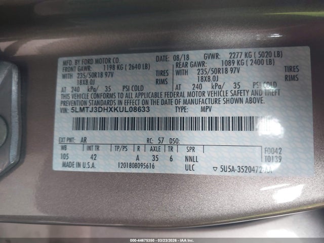 2019 LINCOLN MKC 5LMTJ3DHXKUL08633 Photo 8