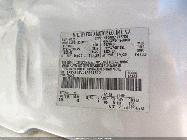 2001 FORD RANGER 1FTYR14V41PB31512 Photo 8