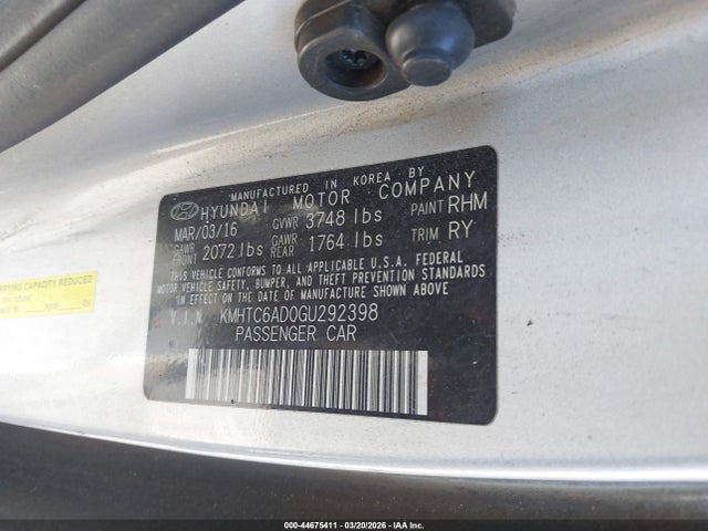 Hyundai Veloster 2016 KMHTC6AD0GU292398 Image 9