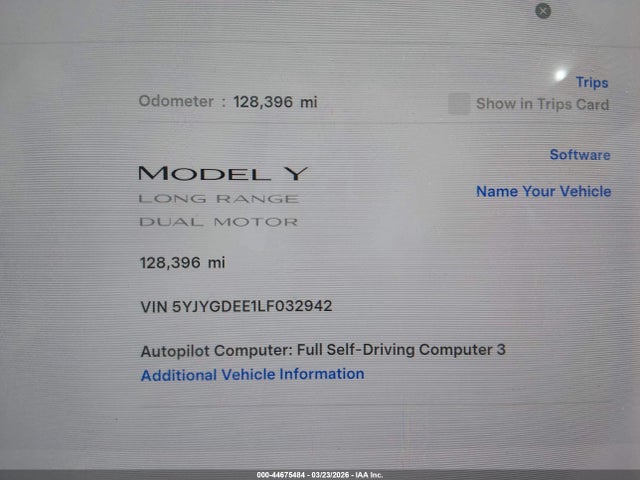 2020 TESLA MODEL Y 5YJYGDEE1LF032942 Photo 6