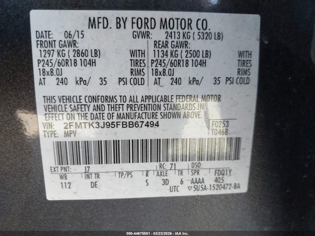 2015 FORD EDGE 2FMTK3J95FBB67494 Photo 8