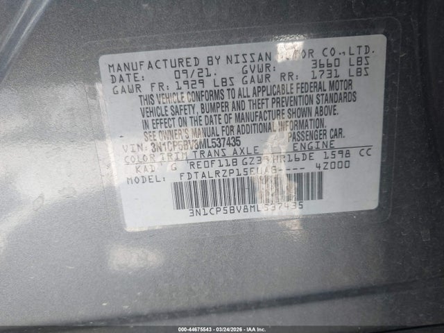 Nissan Kicks S Xtronic Cvt 2021 3N1CP5BV8ML537435 Image 9