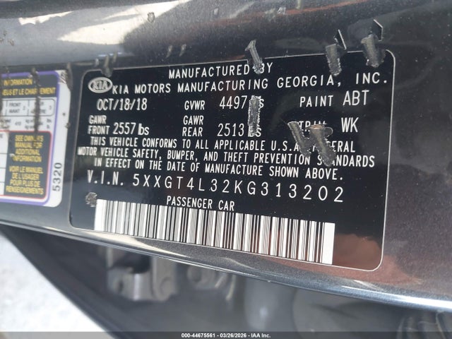5XXGT4L32KG313202 KIA Optima S