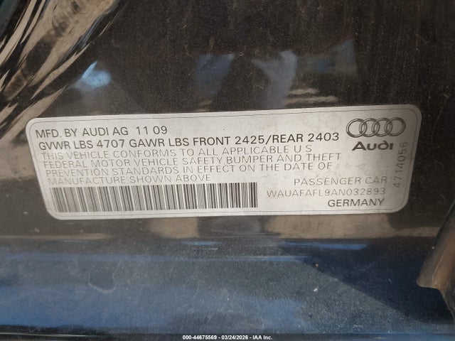 2010 AUDI A4 WAUAFAFL9AN032893 Photo 8