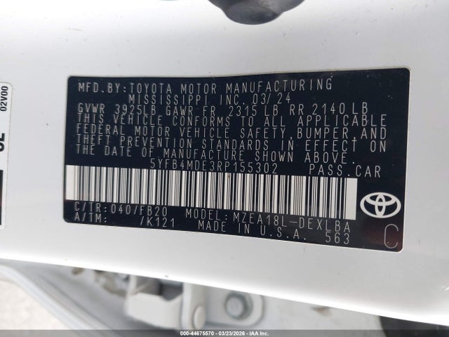Toyota COROLLA LE 2024 5YFB4MDE3RP155302 Image 9