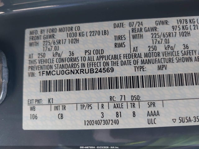 Ford Escape Active 2024 1FMCU0GNXRUB24569 Image 9