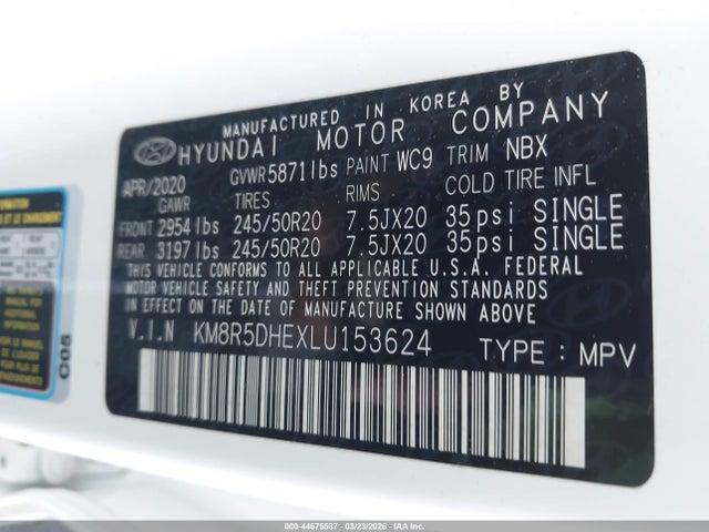 Hyundai Palisade Limited 2020 KM8R5DHEXLU153624 Image 9