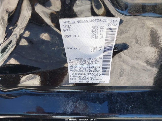 Nissan Altima Sv Awd 2025 1N4BL4DW9SN370199 Image 9