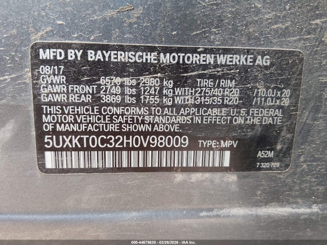5UXKT0C32H0V98009 BMW X5 Edrive Xdrive40e Iperformance