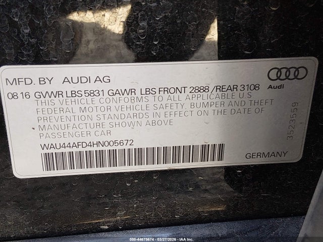 2017 AUDI A8 L WAU44AFD4HN005672 Photo 8