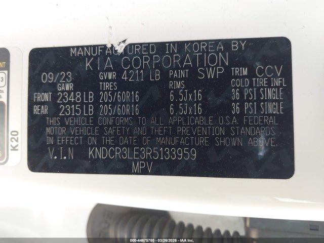 KNDCR3LE3R5133959 KIA NIRO EX